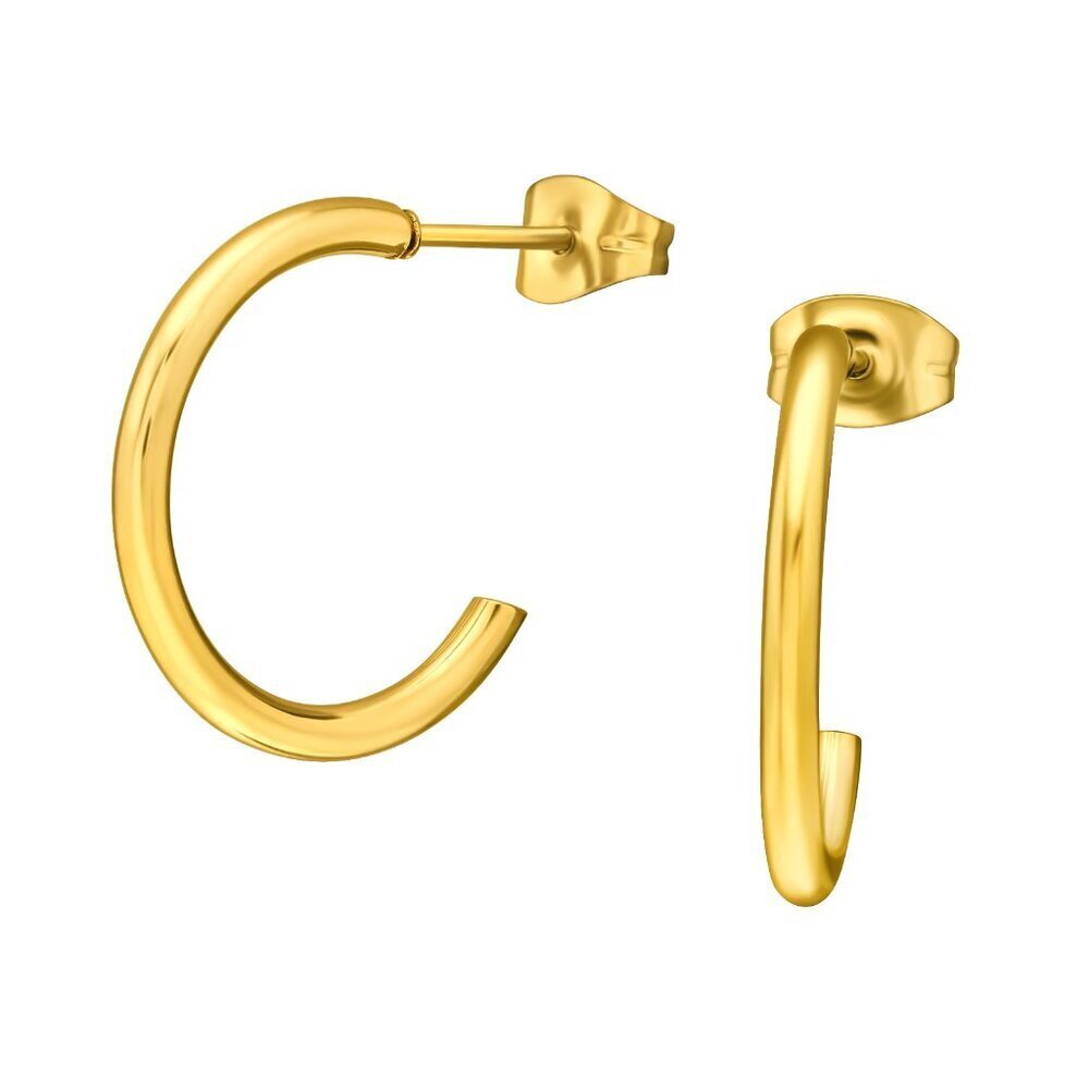 Stainless Steel 14K Gold Half Hoop Earrings 20mm